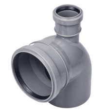 Отвод     ПВХ  110   90гр  с вых на 50 прямой  (верхний)  Политэк (35/шт)