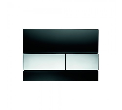 TECE клавиша смыва  9240807 стеклянная Стекло черное; клавиши Хром глянцевый