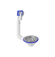 Выпуск для мойки с квадр. переливом  Ø115 Юникорн