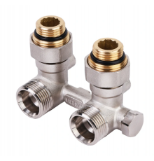 Узел угловой НВ EK радиаторный со встроенными кранами и байпасом 1/2*3/4Е  Тим (48/5)