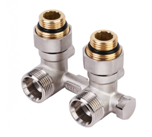 Узел угловой НВ EK радиаторный со встроенными кранами и байпасом 1/2*3/4Е  Тим (48/5)