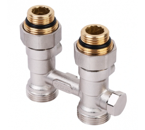 Узел прямой НВ EK радиаторный со встроенными кранами и байпасом 1/2*3/4Е  Тим (48/5)