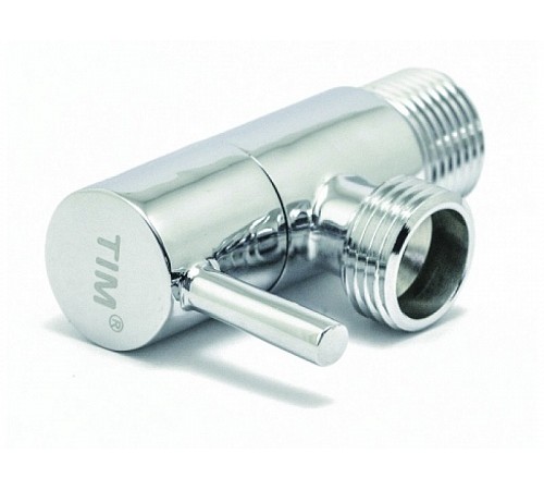 Кран угловой с отражат. 1/2 х 3/4 ХРОМ TIM (50/1)