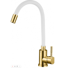 Смеситель для кухни нерж. с золотым белым изливом   EZA4-F090YWYG G lauf