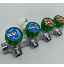 Коллектор регулирующий  под Евроконус 1*3/4 (евроконус)-4 выхода Zeissler (16/1)