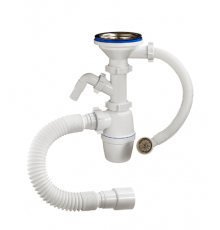 Сифон 3 1/2  для керамогр. мойки с носиком и  круг. перел  ОРИО А-5011 (22/шт)