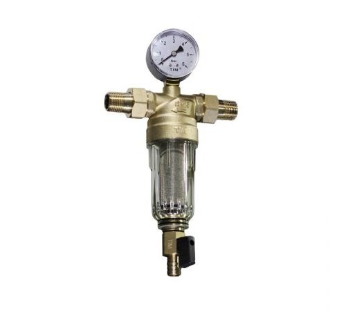 Фильтр с манометром  1/2 для  х/в стекло TIM(12шт)