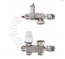 Узел из нержавеющей стали для теплого пола монтаж длина 130-180мм  (без насоса) (6/1)TIM