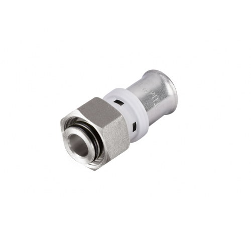 Пресс-фитинг с накидной гайкой и прокладкой O-ring 16*1/2. Тим (240/30)никель по доступной цене.