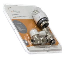 Термостат. комплект для рад. 1/2 прямой (кран верх+ниж+термог.) Тим ((20/шт)