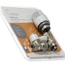 Термостат. комплект для рад. 1/2 прямой (кран верх+ниж+термог.) Тим ((20/шт)