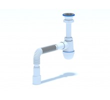 Сифон Ани 1 1/2 х 40 с гофрой 40х40х50  (малый корпус)  С0115 (30/шт)