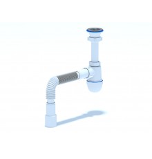 Сифон Ани 1 1/2 х 40 с гофрой 40х40х50  (малый корпус)  С0115 (30/шт)