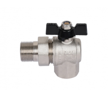 Кран с американкой  угловой 3/4  г/ш бабочка никель усиленный TIM (44/11)