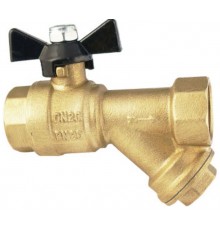 Кран с фильтром  лат. Ф 1/2 бабочка TIM (72/18)