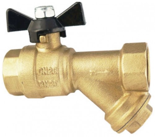 Кран с фильтром  лат. Ф 1/2 бабочка TIM (72/18)