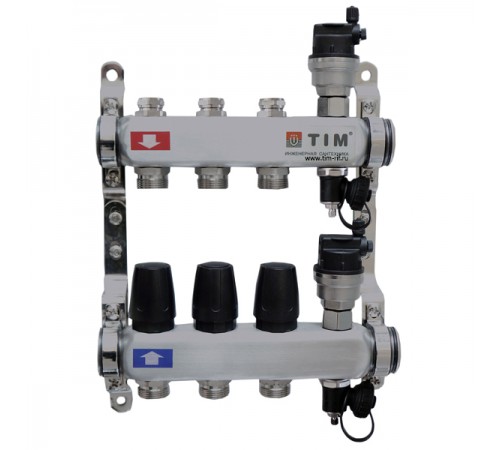 Коллек. группа без расх. и кранов  5 х. Нерж квадрат. ТИМ  (2/шт)