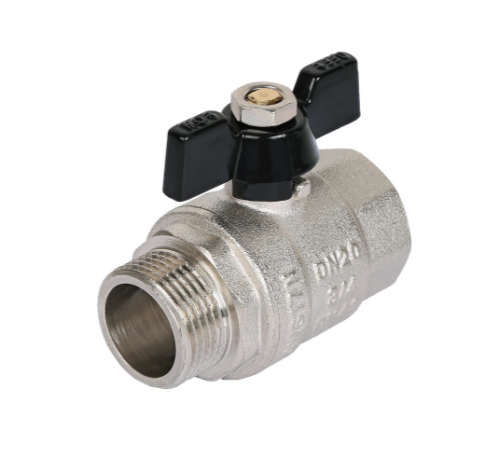 Кран шар. (а) 1/2 г/ш бабочка никель усиленный  TIM (100/25)