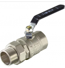 Кран с американкой.. 1 1/4"  никель с ручкой усиленный  TIM (12/3)