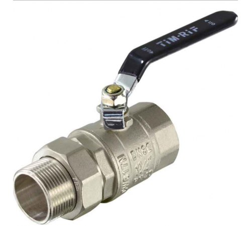 Кран с американкой.. 1 1/4"  никель с ручкой усиленный  TIM (12/3)