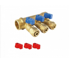 Коллектор с шар. краном 1" г/ш х 20 - 3 вых.универс. TIM (6/шт)