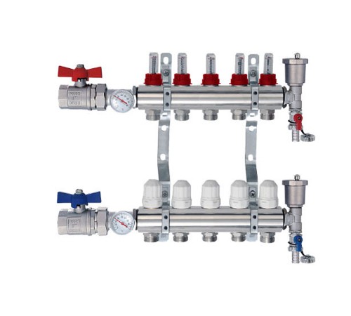 Коллекторная группа 1" -  5 ходов лат. с расход. TIM (2/шт)