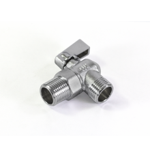 Кран угловой  1/2 х 1/2 с отражателем никель (матовый)  TIM (60/1)