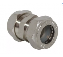 Муфта соединительная для гофр/нерж (никелир)  25*25 (40/5)