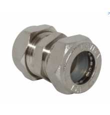 Муфта соединительная для гофр/нерж (никелир)  25*25 (40/5)