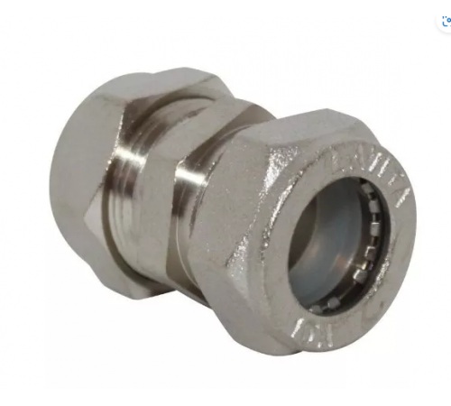 Муфта соединительная для гофр/нерж (никелир)  25*25 (40/5)