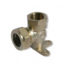 Угольник с креплением для гофр/нерж  (никелир) 15*1/2 ВР (50/10) Zeissler