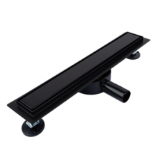 Трап для душа под плитку с решет. Cифон с углом пов. 360° （черный-матовый）70*700 (4/1) Тим