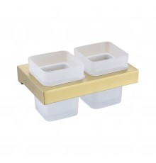 Настенный стеклянный стакан двойной   (матовое золото ) 9504 MG Kern (20шт)