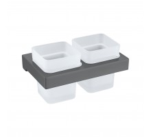 Настенный стеклянный стакан двойной  (оруж. сталь) 9504 gun Kern (20шт)