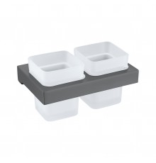 Настенный стеклянный стакан двойной  (оруж. сталь) 9504 gun Kern (20шт)