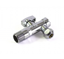 Кран угловой  1/2 х 3/8 ХРОМ.  TIM (60/1)