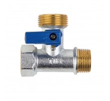 Кран трехпроход. никель.  TIM (60/1)