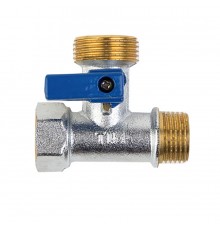 Кран трехпроход. никель.  TIM (60/1)