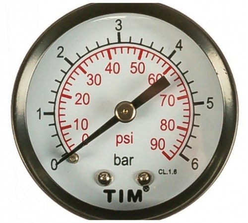 Манометр с (акс.) задним подключ. 10 бар TIM (60/шт)