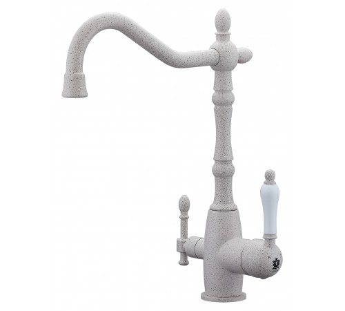 Смеситель для кухни  2038 granit(бел. руч)  Kern (8/шт) (2 скл)