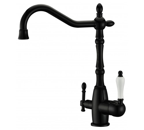 Смеситель для кухни 2038-Black (бел. руч) Kern (8/шт)