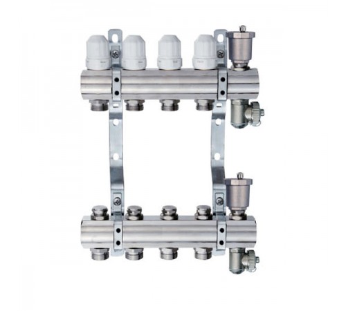 Коллекторная группа 1" -  4 ходов лат. Без/расх  TIM (2/шт)