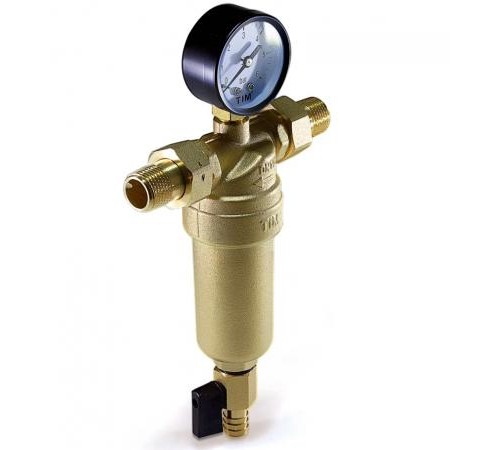 Фильтр с манометром  3/4 для г/в метал TIM (10/шт)