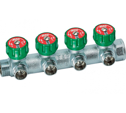 Коллектор 1/2 х 3/4 на 4 вых. FAR ориг евроконус    ОРИГ.