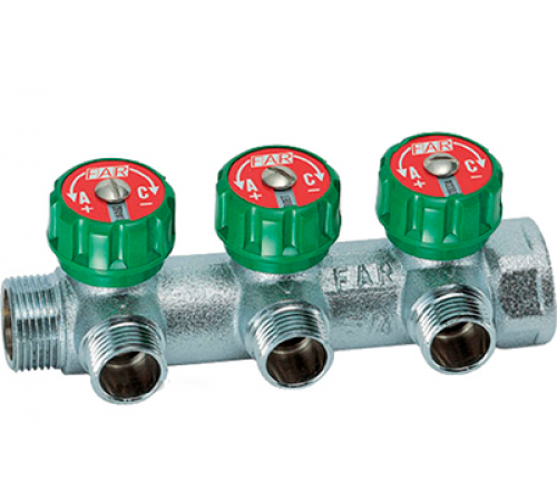 Коллектор 1" х 3/4 на 3 вых. FAR   ОРИГ.