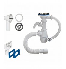 Сифон 3 1/2  с 1 носиком . гиб. тр.  и УНИВЕРСАЛ.. перел. ОРИО  Б-4511 (22/шт)