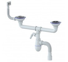 B731VP - сифон для двойной мойки универсальный