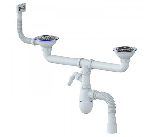 B731VP - сифон для двойной мойки универсальный