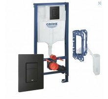 Инсталляция GROHE 3  в 1 с черной квад. кнопкой 38811KFO