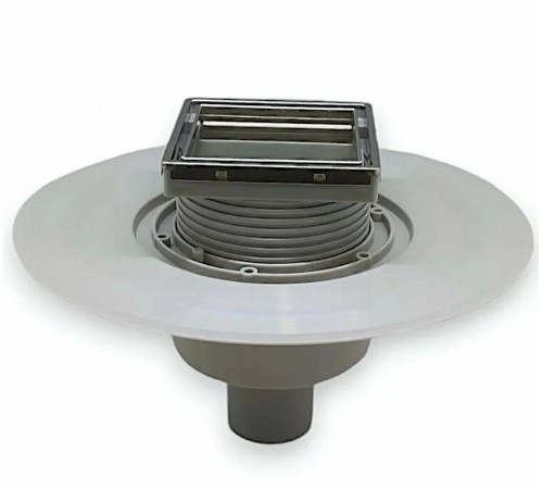 Трап для душа под плитку 10x10 вертикальный сухим затвором и гидрозатвором.Zeissler (4/1)